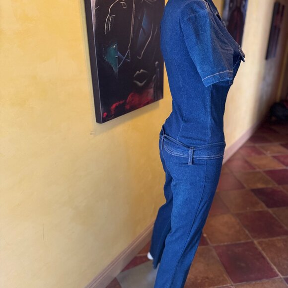 Frankie B. Vintage 90s Denim Jumpsuit | Medium - Picture 3 of 15